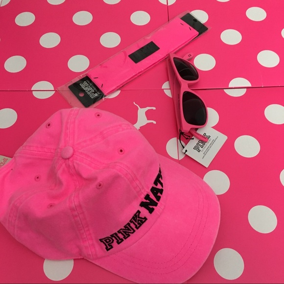 PINK Victoria’s Secret Set Hat Sunglasses Headband New With Tag - Picture 4 of 9